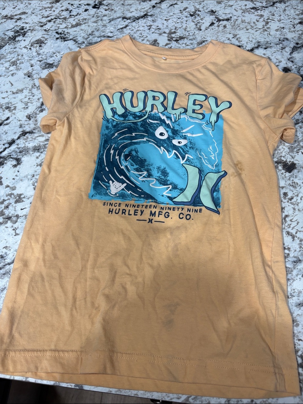 Hurley Peach Kids' Wave Graphic Swim Tee